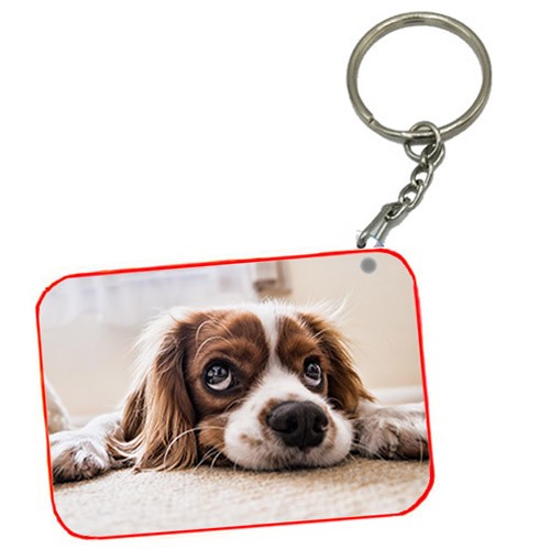 Portachiavi Rettangolare Bordo Rosso