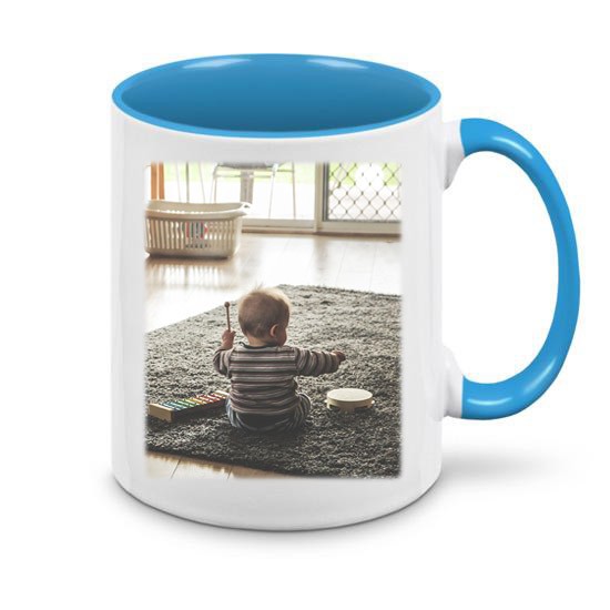 Tazza manico ed interno celeste